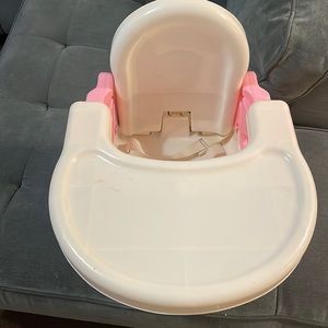 Baby chair for girl white and pink lightly used